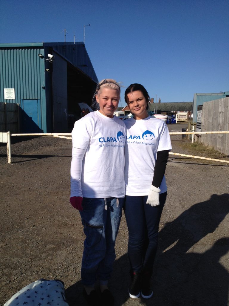 Two people waiting to sky dive