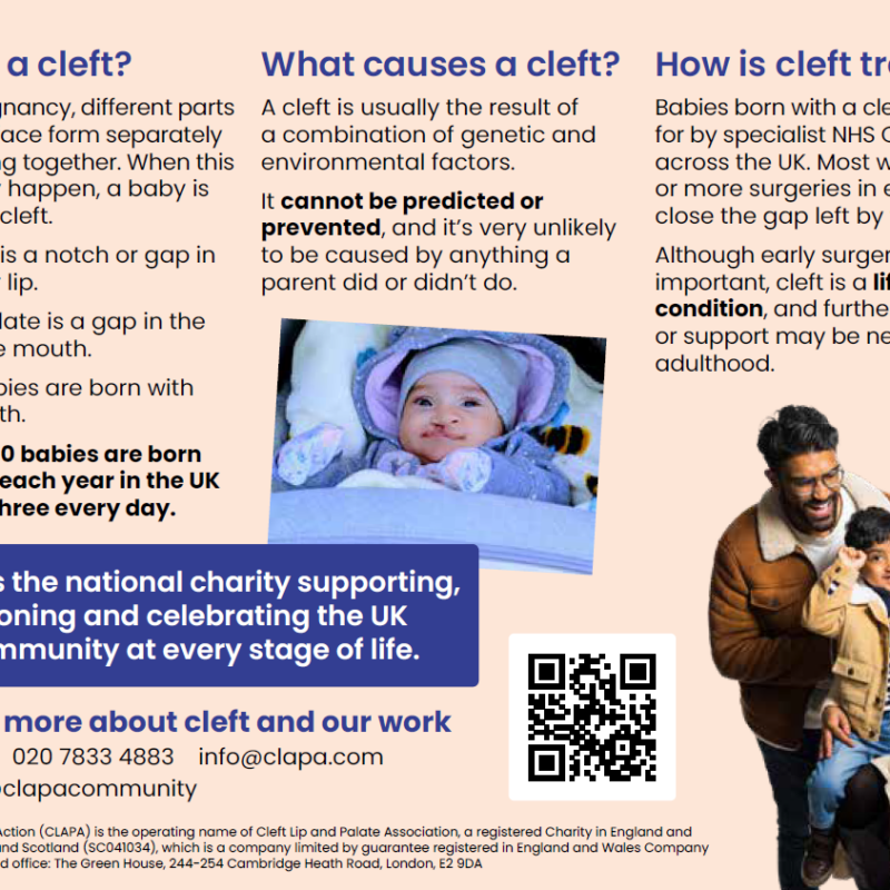 A5 Postcard: 'About cleft' back